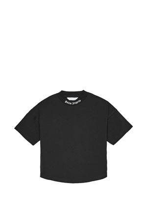 t-shirt in tessuto nero PALM ANGELS KIDS | PBAA002S26JER001110